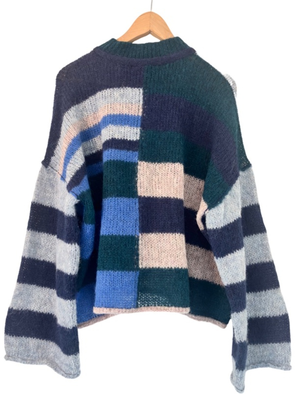 Free People Caravelli Splice Pullover in Ocean Combo Blue Size M - Picture 10 of 12